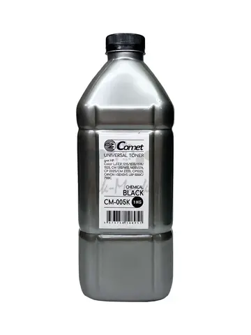 Тонер COMET тип CM-005K Универсал для HP Color - фл 1 кг, черный, Chemical, Silver ATM