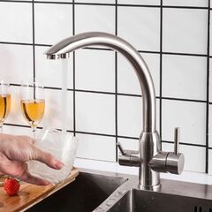 Смеситель для кухни, Frap, с картриджем, подкл к фильтр, нерж, F43899