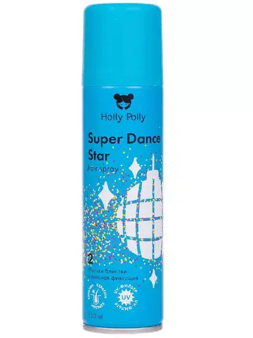 Holly Polly Лак для волос Super Dance Star Мультиблестки и сильная фиксация 150 мл