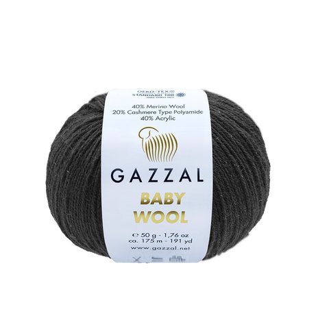 Пряжа Gazzal Baby Wool 803 черный