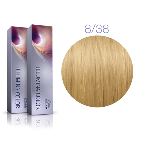 Wella Professional Illumina Color 8/38 (Светлый блонд золотисто-жемчужный) - Стойкая крем-краска для волос