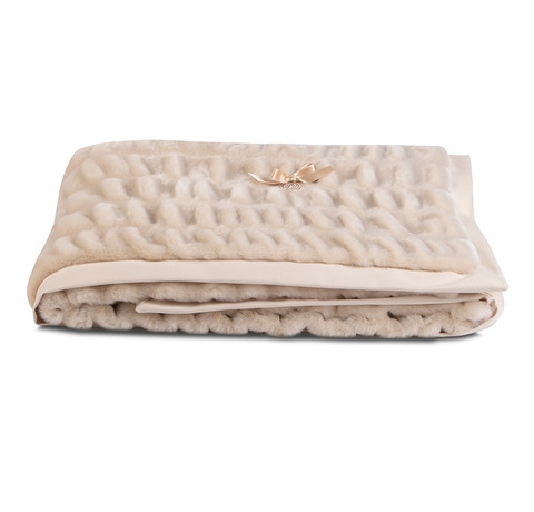 Покрывало меховое 240х260 Blumarine Сhamonix champagne