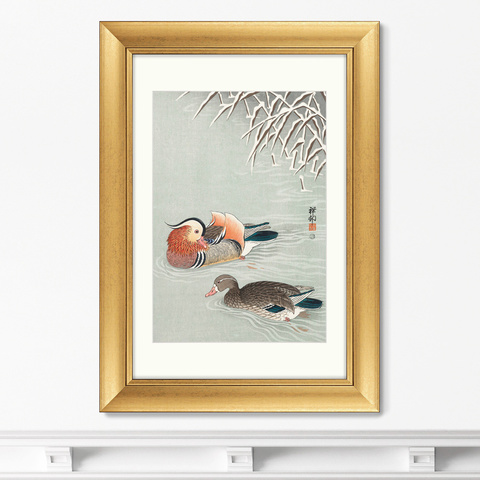 Косон Охара - Репродукция картины в раме Mandarin ducks, 1936г.