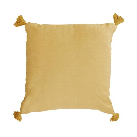 Чехол для подушки Eirenne из хлопка и льна горчичного цвета 45 x 45 см