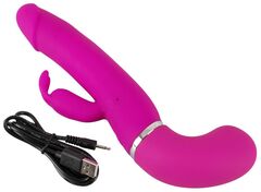 Лиловый вибратор-кролик с функцией сквирта Cumshot Rabbit Vibrator - 24 см. - 