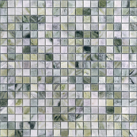 Мозаика LeeDo: Pietrine - Onice Verde oliva полированная 30,5x30,5x0,7 см (чип 15x15x7 мм)