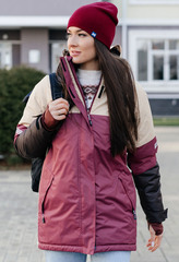 Удлинённая Тёплая Зимняя Куртка Nordski Casual Beige-Wine W