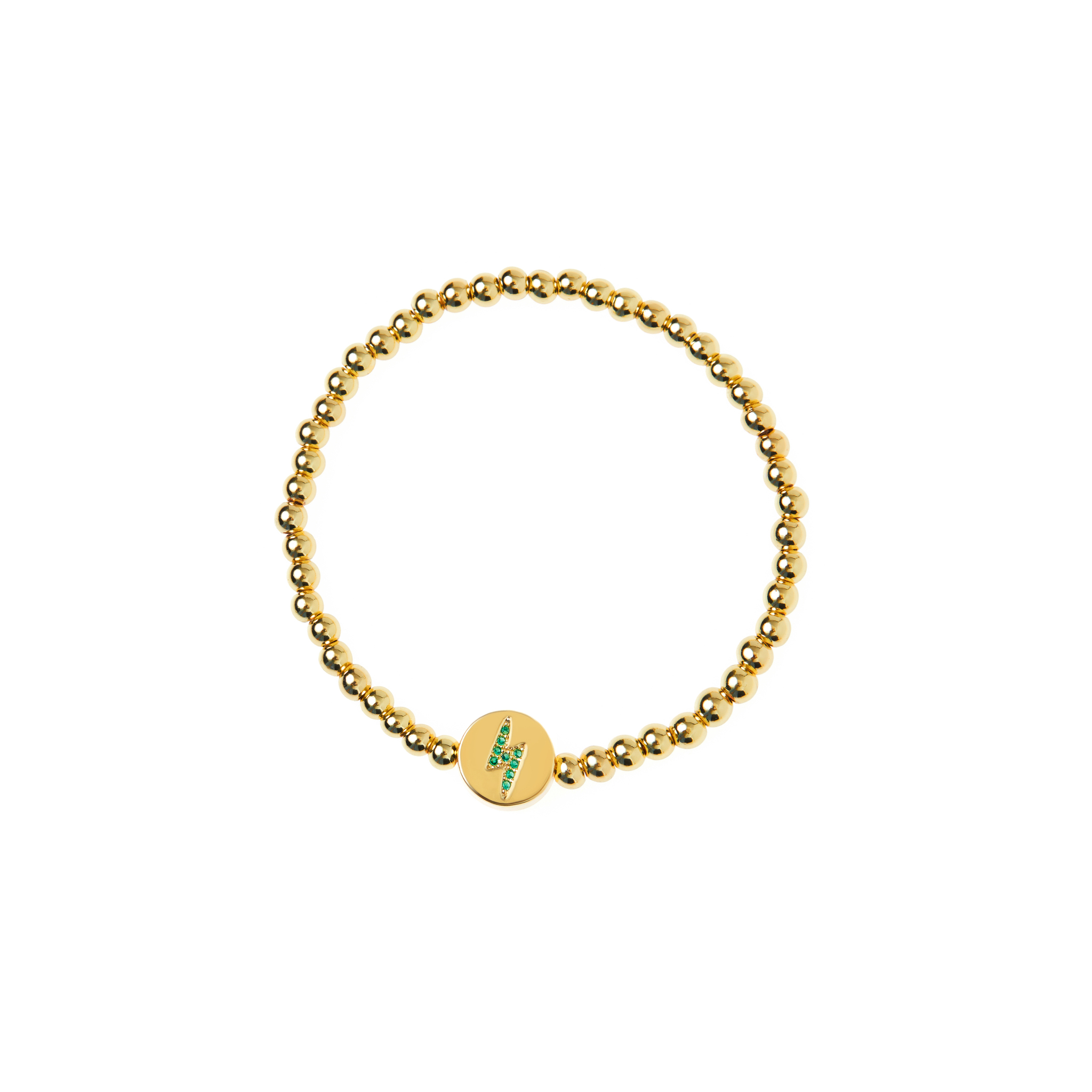 DÉJÀ VU Браслет Gold Lightning Crystal Bracelet - Green цена и фото