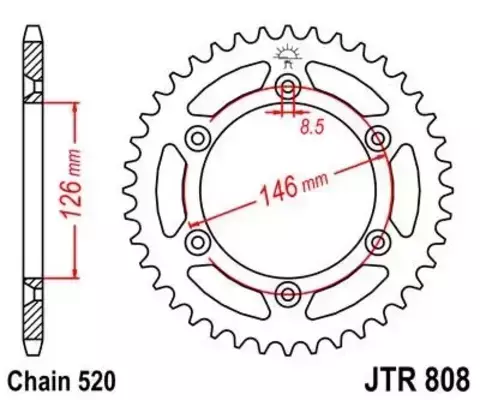 Звезда ведомая JTR808 49SC