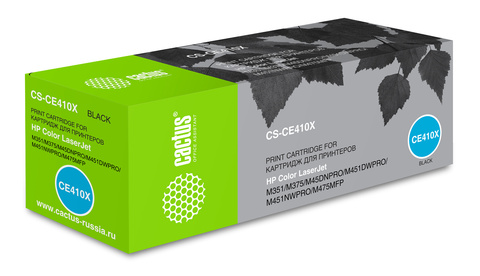 Картридж лазерный Cactus CS-CE410X CE410X черный (4000стр.) для HP CLJ Pro 300, M351, M451, M375, M475