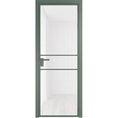 Алюминиевая дверь 2AG зелёный воск остеклённая