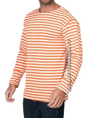 Купить оранжевую тельняшку - Магазин тельняшек.ру 8-800-700-93-18 Тельняшка летняя МЧС (оранжевая полоса) ГОСТ МИНОБОРОНЫ в Магазине тельняшек