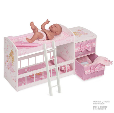 Кроватка для куклы двухъярусная серии Мария, 80 см (DeCuevas, 54323)