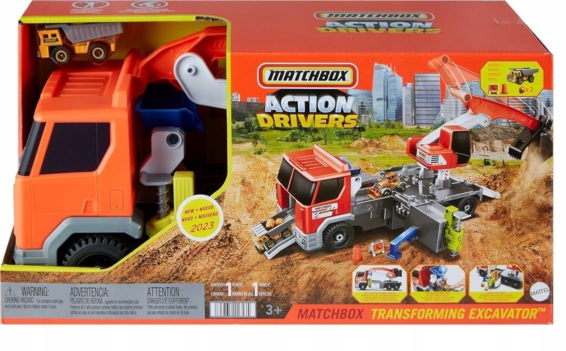 Игрушечный транспорт Mattel Matchbox - Экскаватор Большой функциональный  автомобиль HPD64 купить в Москве | Доставка по России.