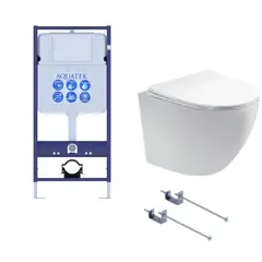 SET AQUATEK ЕВРОПА (рама AQUATEK Standard INS-0000012(без клавиши и крепежа)+унитаз ЕВРОПА AQ1900-00 с тонким сиденьем soft-close фото