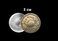 Силиконовый молд Знак зодиака Рак 3 см