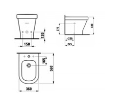 8326810003021 БИДЕ НАПОЛЬНОЕ LAUFEN LB3