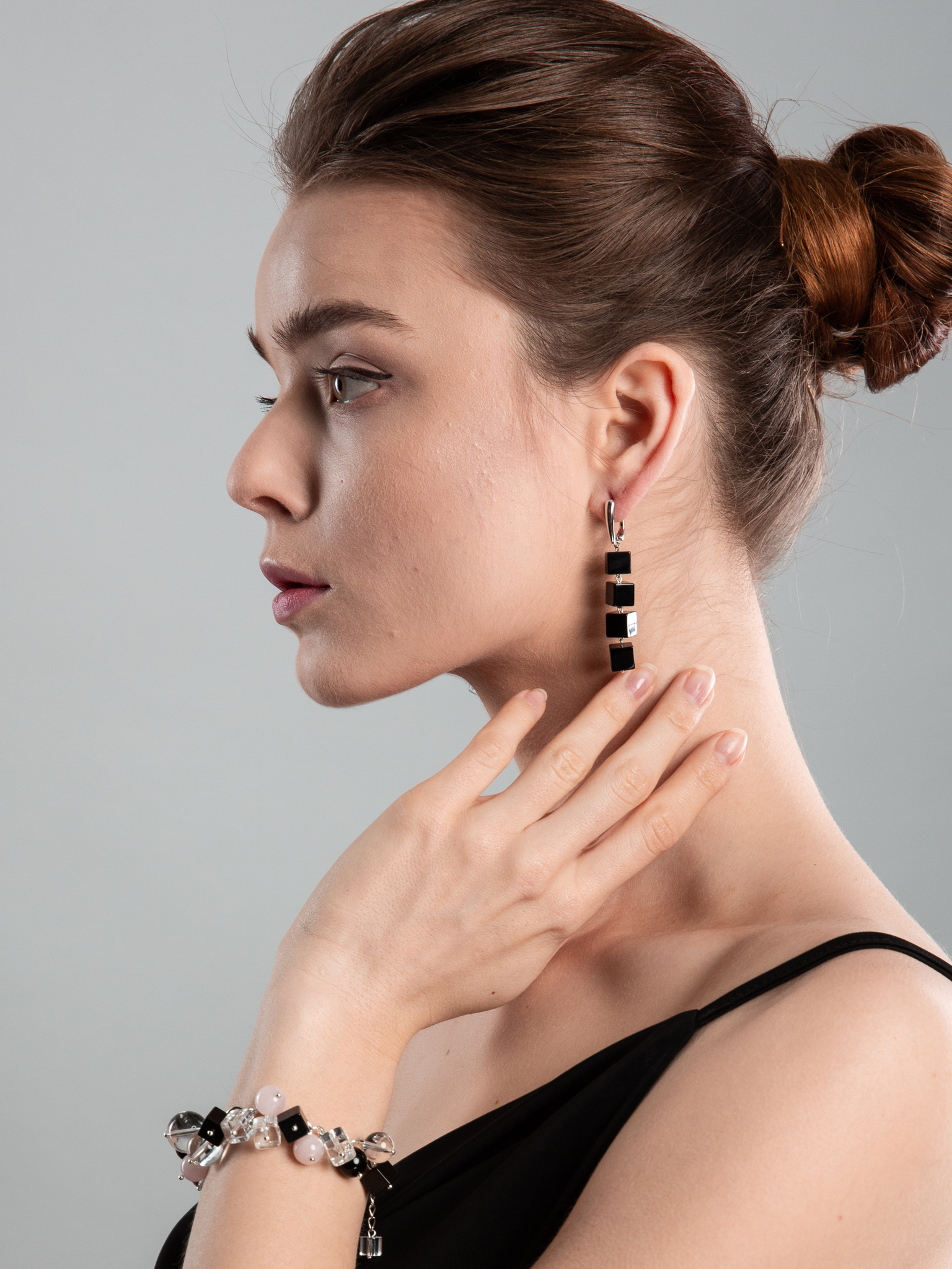 Серьги асимметричные с агатом