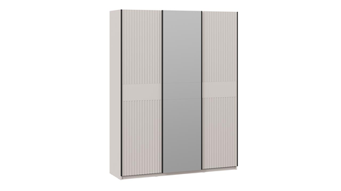 Шкаф-купе Оскар Хилтон 3-х дверный с зеркалом 177 кашемир / кашемир сатин / ручка черная