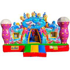 Коммерческий надувной батут  «В гостях у моря 2» с горкой, 10*5*5 м