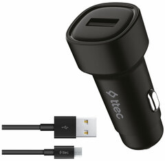 Автозарядка TTEC SmartCharger 2.4A Car Charger с кабелем Micro USB, черный
