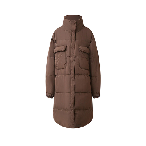Oversized cargo maxi puffer jacket
