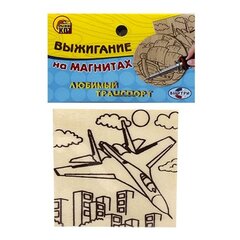 
          Выжигание на магнитах из дерева Рыжий кот, 7х7 см, "Любимый транспорт: Самолет и корабль", 2 шт., пакет с европодвесом
