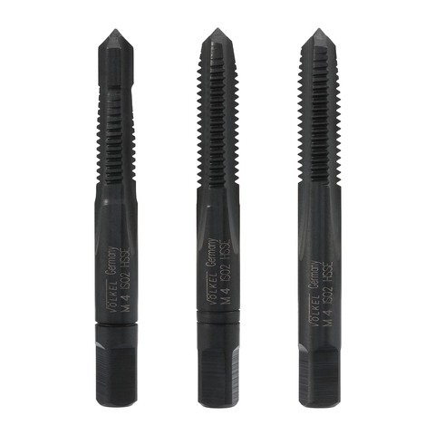 Метчик М 4,0х0,7 (Комплект 3шт, с цапфой) DIN352 HSSE-VAP 6h 45мм a=3,4 Volkel 57730