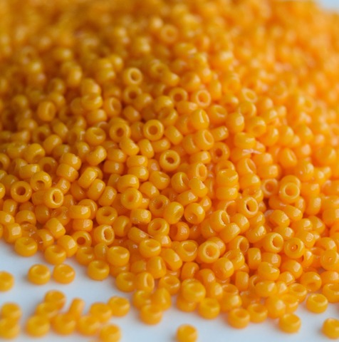 15/0 RR-4453 Бисер круглый Миюки Тыква светлая непрозрачный /Miyuki round 15/0 Duracoat Opq Lt Squash