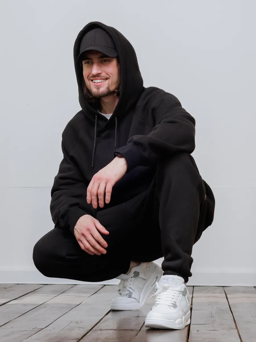 Худи с флисом оверсайз с капюшоном