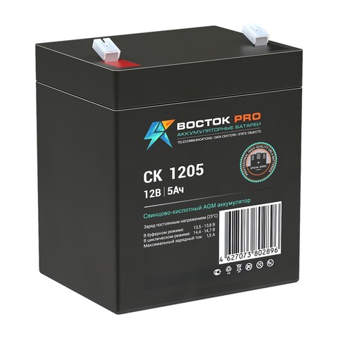 Аккумуляторная батарея Delta СК 1205 напряжение 12В, емкость 5Ач (90х70х107mm)