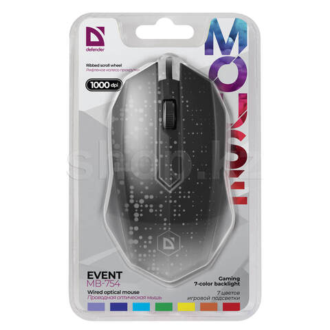 Мышь Defender Event MB-754 Black Проводная, оптическая, цвет черный - купить в компании MAKtorg