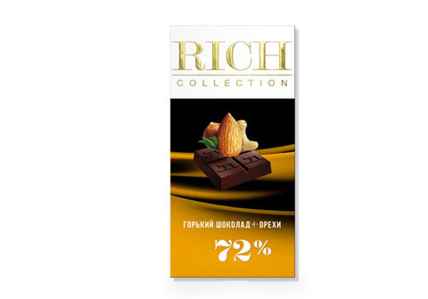 Горький шоколад Rich с орехами, 70г