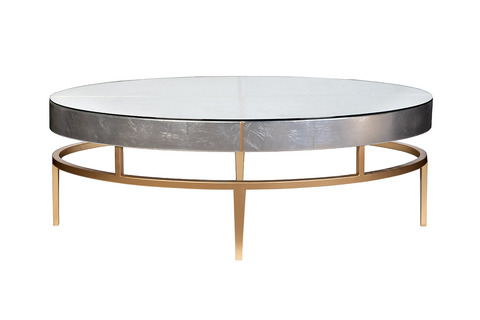 Стол журнальный дизайнерский 132х76х46см Garda Decor Futuro серебристый