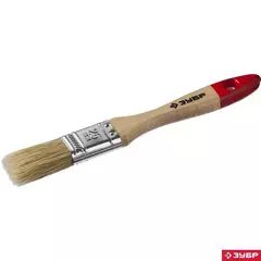 ЗУБР УНИВЕРСАЛ, 25 мм, 1?, светлая натуральная щетина, деревянная ручка, все виды ЛКМ, плоская кисть (4-01003-025) (12 штук)