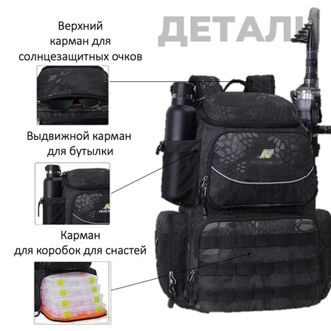 Картинка рюкзак рыболовный Nevo Rhino 9106-NW Camo black - 8