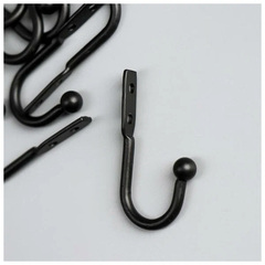 Крючок металл "С шариком" черный 4,9*2,5см 5091312