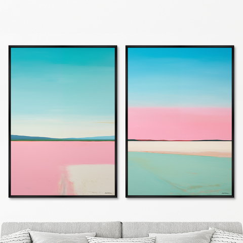 ArtNoMore - Набор из 2-х репродукций картин на холсте Landscape collection, Lines of Blue, 2024г.
