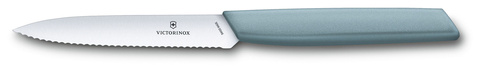 Нож кухонный Victorinox Swiss Modern (6.9006.10W21) стальной универсальный лезв.100мм серрейт. заточка мятный