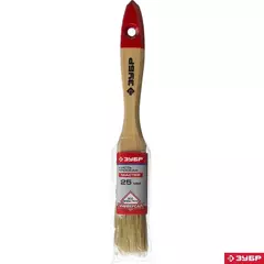 ЗУБР УНИВЕРСАЛ, 25 мм, 1?, светлая натуральная щетина, деревянная ручка, все виды ЛКМ, плоская кисть (4-01003-025) (12 штук)