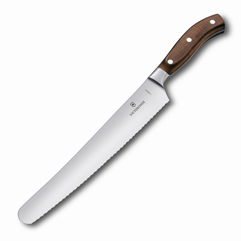 Нож кухонный Victorinox Grand Maitre (7.7430.26G) кованый универсальный для хлеба лезв.260мм серрейт. заточка коричневый