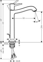 Смеситель для раковины 260, с донным клапаном, хром Hansgrohe Metropol Classic 31303000