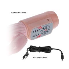 Вибратор Fire Bunny с клиторальным отростком и нагревом - 22 см. - 
