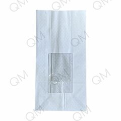 Крафт пакет ламинированный с окном 50*80 мм с прямоугольным дном 100*60*200 мм (2 слоя) 35 г/м2 белый, 500шт