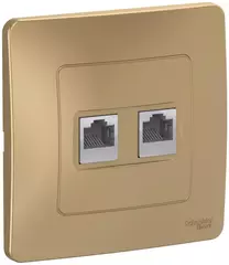 РОЗЕТКА С/У 2-я компьют. RJ45, титан BLNIS045454