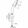 GROHE 27601003 Tempesta 110 Душевой набор 2 режима струи (круглый ручной душ, настенный держатель, шланг 1750 мм), 8.5 л/мин, хром