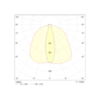 Диаграмма светораспределения аварийного трекового и модульного светильника серии TRAIL для торговых залов с высокими потолками
