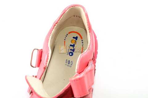 Ботинки Тотто из натуральной кожи на липучках демисезонные для девочек, цвет розовый. Изображение 11 из 12.