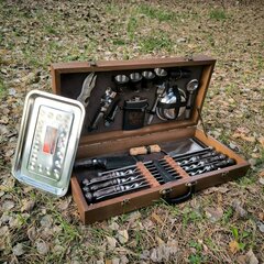 Набор шампуров Элит "Кабан" 31 предмет в деревянном дипломате