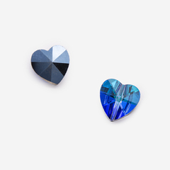 Кристалл-сердце с продольным отверстием оттенок "Электра", 10мм